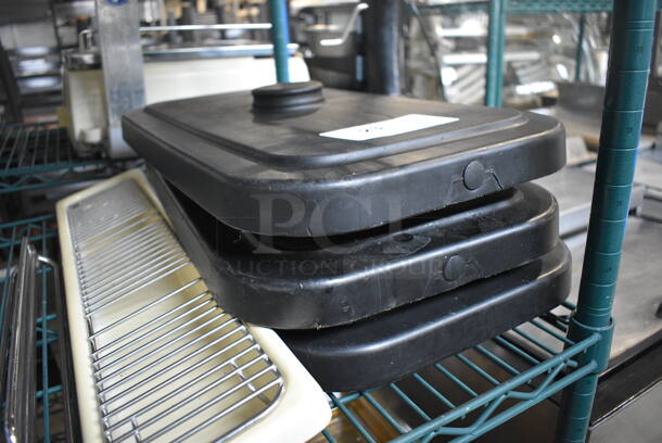 ALL ONE MONEY! Lot of 3 Black Poly Lids, Drip Tray w/ Grate and Auger for Taylor Ice Cream Machine - Image 3 of 4