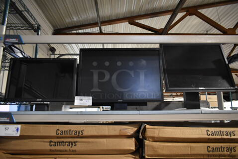 5 Computer Monitors; Acer AL1716W A, Acer V2223W, Dell 1905FP, NEC ASLCD92VX-BK and Acer AL1715. 5 Times Your Bid!