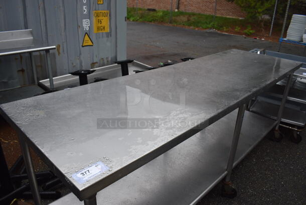 Stainless Steel Table w/ Stainless Steel Under Shelf on Commercial Casters. 96x30x36 - Image 2 of 4
