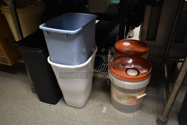 ALL ONE MONEY! Lot of Various Items Including Paper Products, Poly Trash Cans and Wire Dunnage Rack. (dish room) - Image 2 of 3