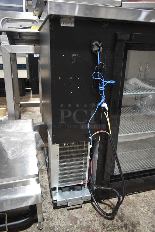 BRAND NEW SCRATCH AND DENT! 2023 Avantco 178UBB72SHC Stainless Steel Commercial 3 Door Back Bar Cooler Merchandiser. Missing 1 Door. 115 Volts, 1 Phase.  Tested and Does Not Power On - Image 3 of 9
