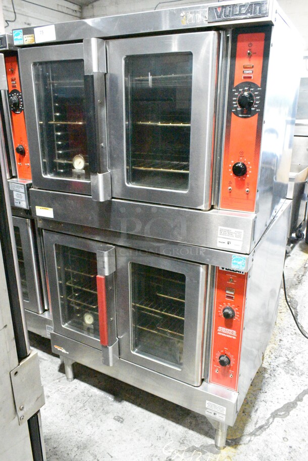 2 Vulcan VC6GD-SEFCAM5 Stainless Steel Commercial Natural Gas Powered Full Size Convection Oven w/ View Through Doors, Metal Oven Racks and Thermostatic Controls. 2 Times Your Bid! - Image 1 of 10