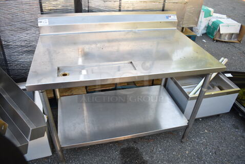 Stainless Steel Commercial Soda Station w/ Back Splash and Under Shelf. 