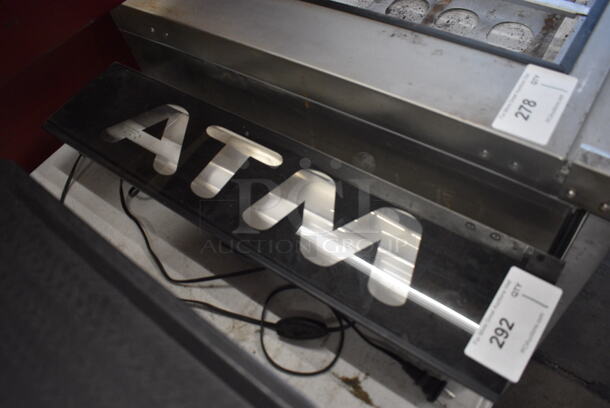 ATM Light Up Sign. 28.5x6.5x3. Tested and Working! - Image 2 of 5