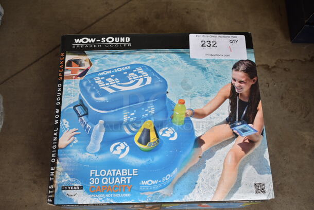 BRAND NEW IN BOX! Wow Sound Floatable 30 Quart Capacity Cooler.