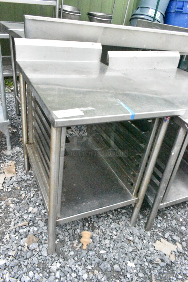 Stainless Steel Table w/ Back Splash and Under Shelf.  - Image 2 of 5