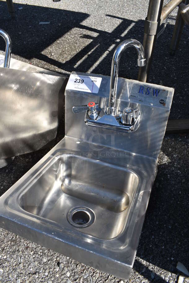 Stainless Steel Commercial Single Bay Sink w/ Faucet and Handles. 12x15x20 - Image 3 of 6