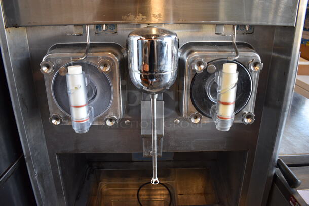Taylor Model 342D-27 Stainless Steel Commercial Floor Style Air Cooled 2 Flavor Frozen Beverage Machine w/ Drink Mixer Attachment on Commercial Casters. 208-230 Volts, 1 Phase. 27x34x61 - Image 4 of 9