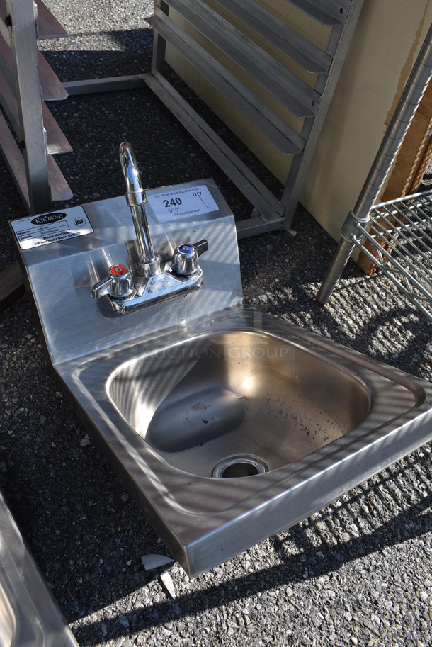 Krowne Stainless Steel Commercial Single Bay Sink w/ Faucet and Handles. 13x18x20 - Image 2 of 6