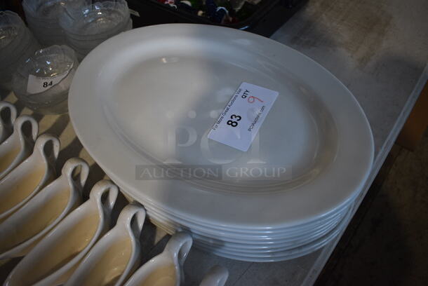 9 White Ceramic Oval Plates. 11.5x16x1. 9 Times Your Bid! - Image 3 of 4