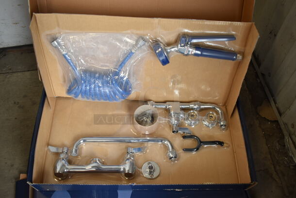 3 BRAND NEW SCRATCH AND DENT! Waterloo 750FWU812 2.6 GPM Wall-Mounted Pet Grooming / Utility Faucet with 8" Centers, 9' Coiled Hose, and 12" Add-On Faucet. 3 Times Your Bid! - Image 4 of 6