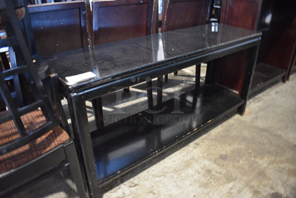 Black Table w/ Under Shelf. 54x16x26