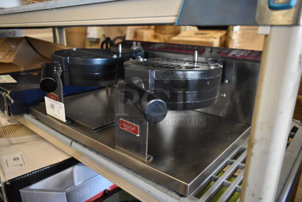 BRAND NEW SCRATCH AND DENT! Estella 348WSMX2A Stainless Steel Commercial Countertop Double Waffle Maker. 120 Volts, 1 Phase. Tested and Working! - Image 4 of 9