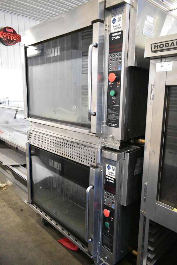 2 Hardt Model Inferno 3500 Stainless Steel Commercial Natural Gas Powered Rotisserie Ovens on Commercial Casters. Each Oven Has a 40 Bird Capacity. 76,000 BTU. 2 Times Your Bid! - Image 1 of 12