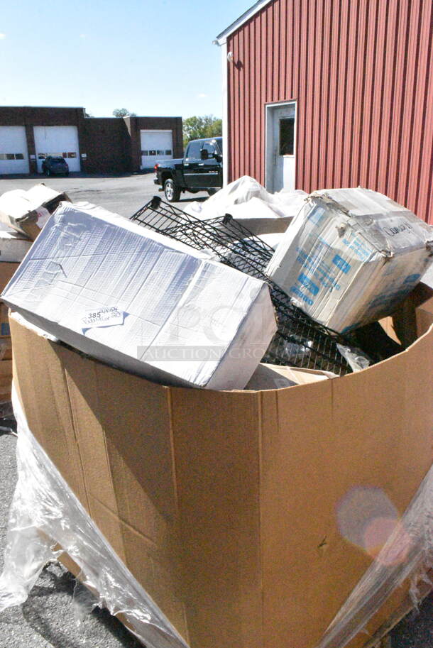 20 BRAND NEW Boxes Including 966UPWIDEB OneUp by Choice White 2-Ply Wide Interfold 6 1/2" x 8 1/2" Dispenser Napkin - 6000/Case, 433NHT108 Choice 1/6 Standard Size White "Happy Face" Heavy-Duty Plastic T-Shirt Bag - 500/Case, 2 Box 130WSPOON Choice Medium Weight White Plastic Teaspoon - 1000/Case, Dart C57PST1 ClearSeal Hinged Lid Plastic Container 6" x 5 13/16" x 3", 5002DNAP Choice White 2-Ply Dinner Napkin 17" x 15". 20 Times Your Bid!  - Image 2 of 12