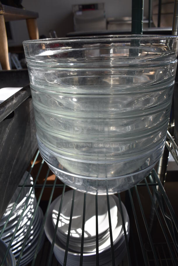 ALL ONE MONEY! Lot of Green Finish 4 Tier Shelving Unit on Commercial Casters w/ Contents Including 3 Bagel Cutters, Poly Bowls, Poly Trays, Ceramic Vases, Ceramic Plates. BUYER MUST DISMANTLE. PCI CANNOT DISMANTLE FOR SHIPPING. PLEASE CONSIDER FREIGHT CHARGES. 48x18x80.  - Image 7 of 12