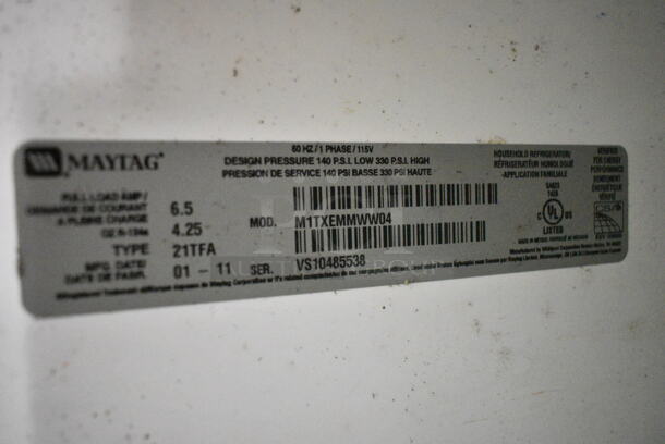 Maytag M1TXEMMWW04 Metal Cooler w/ Freezer. 115 Volts, 1 Phase. Tested and Working! - Image 7 of 8