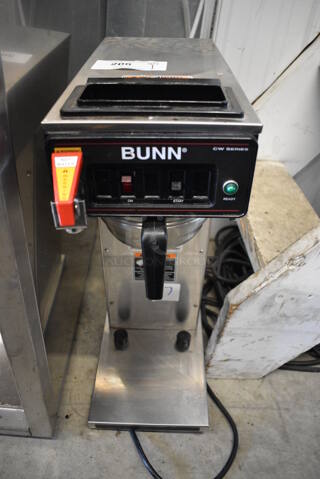 2017 Bunn CWTF-APS DV Stainless Steel Commercial Countertop Coffee Machine w/ Hot Water Dispenser and Metal Brew Basket. 120 Volts, 1 Phase. 8x20x25