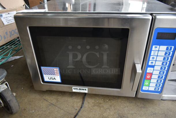 BRAND NEW SCRATCH AND DENT! 2023 Solwave SWA12T Stainless Steel Commercial Countertop Microwave Oven. 120 Volts, 1 Phase. - Image 2 of 5