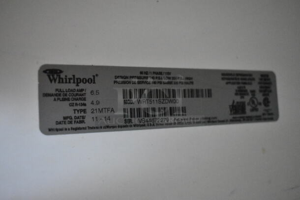 Whirlpool WRT511SZDW00 Metal Cooler Freezer Combo Unit. 115 Volts, 1 Phase. Tested and Powers On But Does Not Get Cold - Image 6 of 6