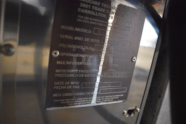 2016 Turbochef NGO Metal Commercial Countertop Electric Powered Rapid Cook Oven. 208/240 Volts, 1 Phase. 16x28x22 - Image 6 of 7