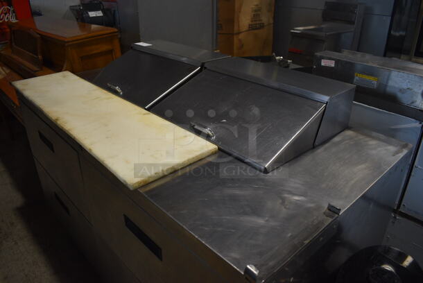 Delfield Model UCD4464N-12-DD5 Stainless Steel Commercial Sandwich Salad Prep Table Bain Marie Mega Top w/ 4 Drawers on Commercial Casters. 115 Volts, 1 Phase. 64.5x32x40. Tested and Working! - Image 2 of 9