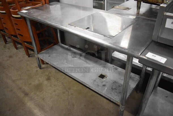 Stainless Steel Table w/ Metal Under Shelf. 60x24x34