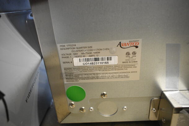 BRAND NEW SCRATCH AND DENT! Avantco 177CO14 Stainless Steel Commercial Countertop Electric Powered Quarter Size Convection Oven. See Pictures for Glass Damage. 120 Volts, 1 Phase. Tested and Working! - Image 5 of 5