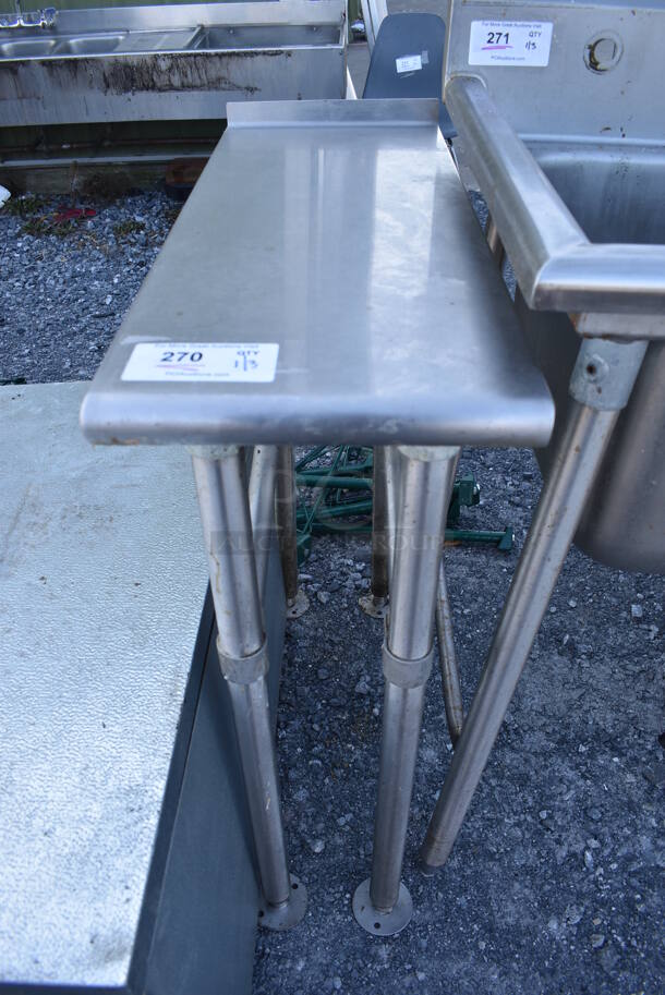 Stainless Steel Table w/ Back Splash. 12x30x36 - Image 1 of 3