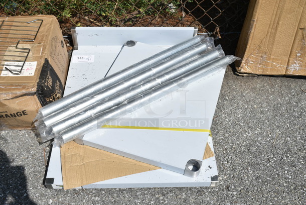 BRAND NEW SCRATCH AND DENT! Regency 600TB3024G 30" x 24" 18-Gauge 304 Stainless Steel Equipment Filler Table with Backsplash and Galvanized Undershelf - Image 2 of 5