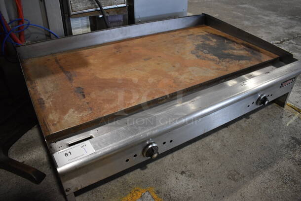 Tri-Star Stainless Steel Commercial Countertop Natural Gas Powered Flat Top Griddle. 48x32x13 - Image 4 of 5