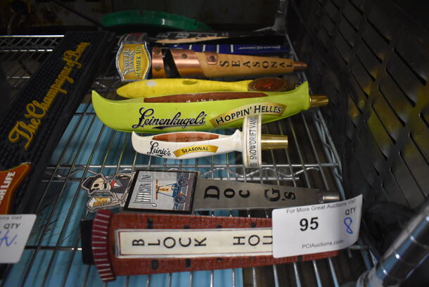 8 Beer Tap Handles Including Leinenkugel's, Samuel Adams, Block House, Doc G's and Dogfish. Includes 10". 8 Times Your Bid! - Image 1 of 5