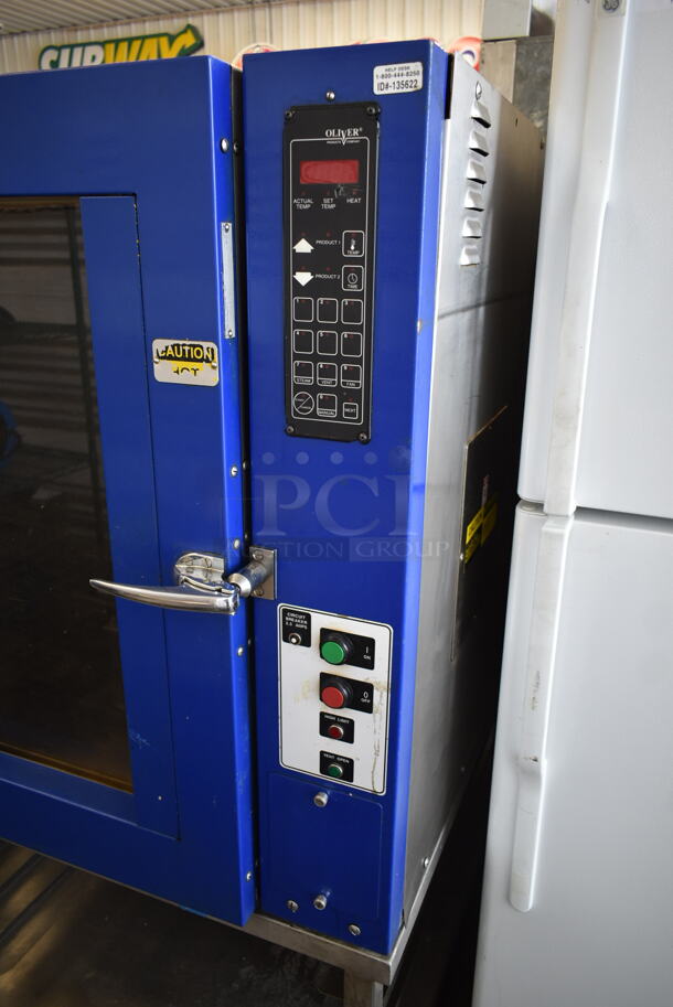 Oliver Metal Commercial Electric Powered Convection Oven w/ Pan Rack Stand on Commercial Casters. 208 Volts.  - Image 3 of 7