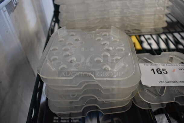 ALL ONE MONEY! Lot of 11 Clear Poly 1/6 Size Drop In Bin Strainers.  - Image 2 of 3