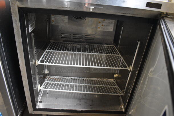 Turbo Air Model MUF-28-N-711S Stainless Steel Commercial Single Door Under Counter Freezer w/ Poly Clear Sneeze Guard. 115 Volts, 1 Phase. 27.5x30x63. Tested and Working! - Image 5 of 6