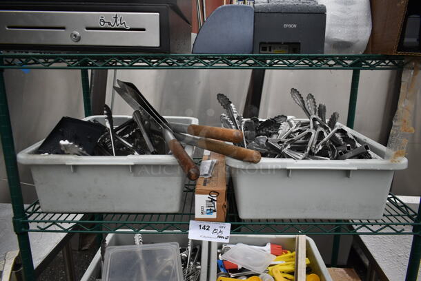 ALL ONE MONEY! Lot of 4 Tiers of Various Items Including Metal Cash Drawers, Utensils and Brackets. Does Not Include Shelving Unit. - Image 3 of 5