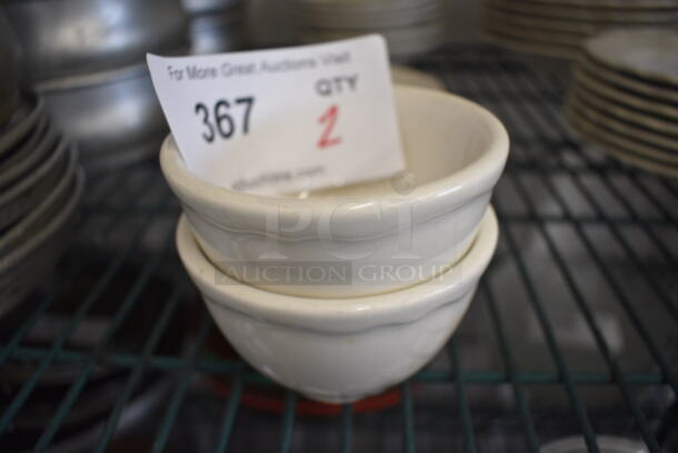2 White Ceramic Bowls. 4x4x2.5. 2 Times Your Bid! - Image 1 of 3