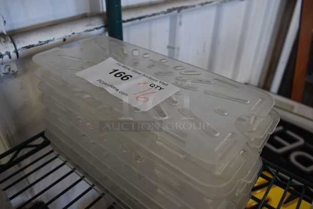 ALL ONE MONEY! Lot of 16 Clear Poly 1/3 Size Drop In Bin Strainers.  - Image 2 of 2