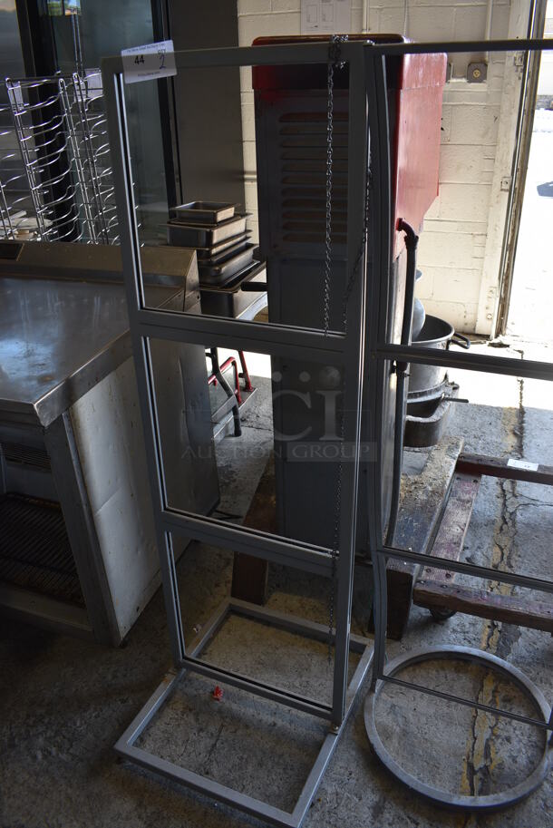 2 Gray Metal Floor Style Stands. 18.5x22x56.5, 18x18x56.5. 2 Times Your Bid! - Image 3 of 4