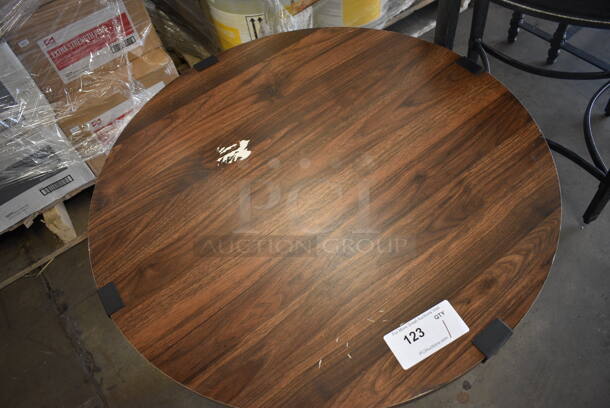 Wooden Round Tabletop on Black Metal Frame. 30.5x30.5x17 - Image 2 of 3