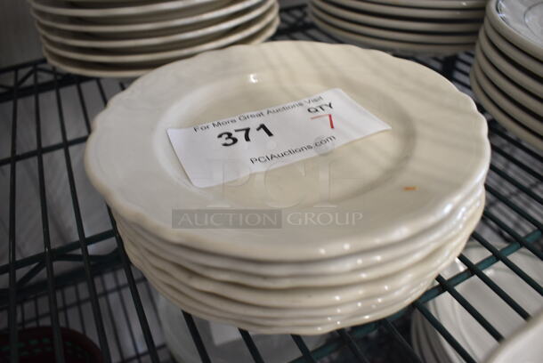 7 White Ceramic Plates. 7.5x7.5x1. 7 Times Your Bid! - Image 2 of 3