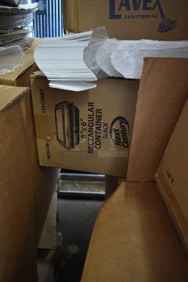 PALLET LOT of 15 BRAND NEW Boxes Including Dart 12B32 12 oz. Insulated White Customizable Foam Container - 1000/Case, 50012DWALLC Smooth Double Wall Paper Hot Cup, 500CC9 Choice Clear Dome Lid w Hole, 427TBBD4 Bolt Down Outdoor Table Base Plate, Choice Medium Weight Forks, CTR16BD Dart SafeSeal 16 oz. Plastic Tamper-Resistant, Tamper-Evident Bowl with Dome Lid - 240/Case, 500CC32P Choice Clear PET Plastic Cold Cup - 32 oz. - 500/Case, Lavex 35 Quart Mop Bucket, MC6610B 8"x6" Rectangular Containers. 15 Times Your Bid! - Image 10 of 10