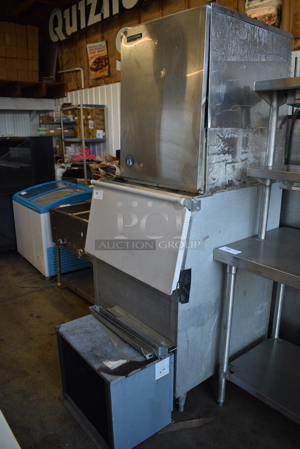 Hoshizaki KM-500MRF Stainless Steel Commercial Ice Head on Commercial Ice Bin and Remote Compressor. 115-120 Volts, 1 Phase. 31x35x77 - Image 1 of 7