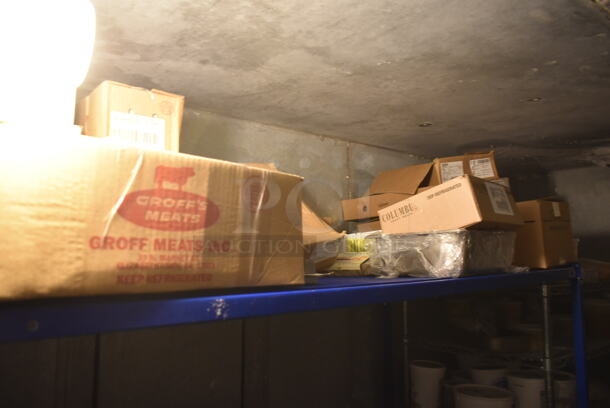 ALL ONE MONEY! Lot of 3 Shelving Units. Does Not Include Contents. BUYER MUST REMOVE: BUYER MUST DISMANTLE. PCI CANNOT DISMANTLE FOR SHIPPING. PLEASE CONSIDER FREIGHT CHARGES. (dish room) - Image 2 of 8