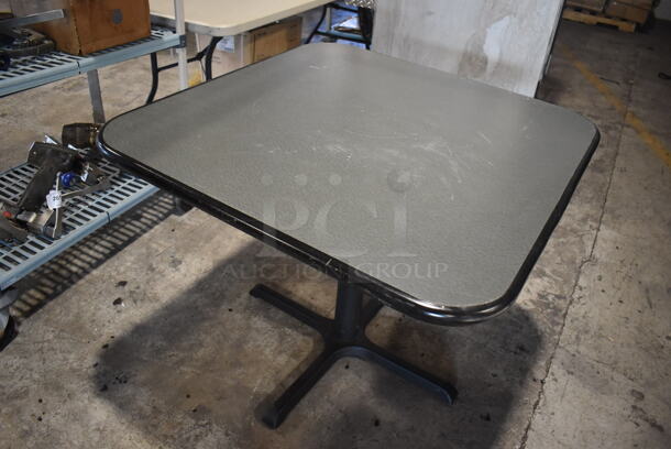 2 Gray Table on Black Metal Table Base. 36x36x30. 2 Times Your Bid! - Image 3 of 5