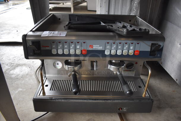 Nuova Simonelli Stainless Steel Commercial Countertop 2 Group Espresso Machine w/ 2 Portafilters and 2 Steam Wands. 208-240 Volts, 1 Phase. 25x21x20