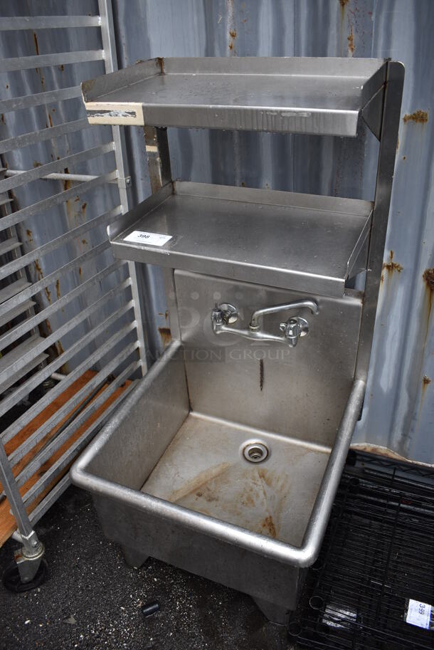 Stainless Steel Commercial Single Bay Sink w/ Double Over Shelf. 25x25x51 - Image 2 of 6