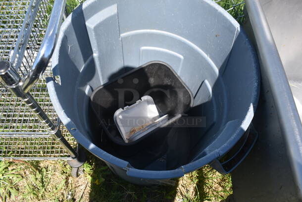 Gray Trashcan with Small Black Trashcan Inside - Image 4 of 4