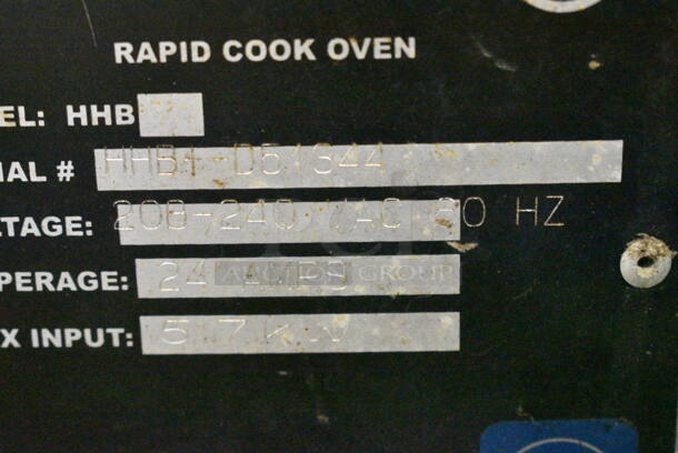 Turbochef HHB Stainless Steel Commercial Countertop Electric Powered High H Batch Rapid Cook Oven. 208/240 Volts.
 - Image 3 of 5