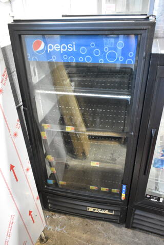 True GDM-10-LD Metal Commercial Single Door Reach In Cooler Merchandiser w/ Poly Coated Racks. 115 Volts, 1 Phase. Tested and Working!